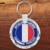 France Round Emblem Sleutelhanger (Voorkant)
