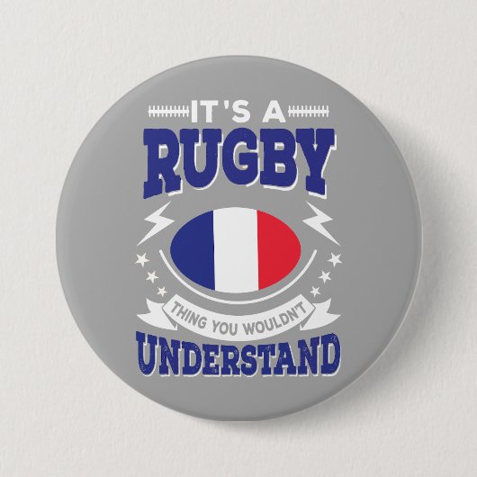 France Rugby Ronde Button 7,6 Cm (Voorkant)