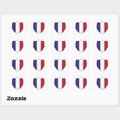France Silver Shield Flag Vierkante Sticker (Vel)