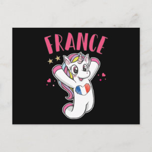 France Soccer Fan Unicorn met hartvlag Briefkaart