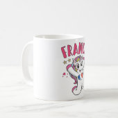 France Soccer Fan Unicorn met hartvlag Koffiemok (Voorkant links)