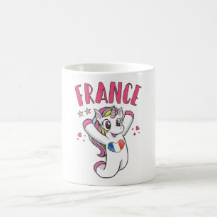 France Soccer Fan Unicorn met hartvlag Koffiemok