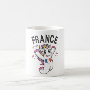 France Soccer Fan Unicorn met hartvlag Koffiemok