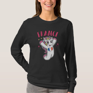 France Soccer Fan Unicorn met hartvlag T-shirt