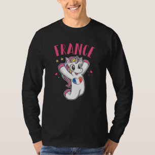 France Soccer Fan Unicorn met hartvlag T-shirt