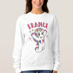 France Soccer Fan Unicorn met hartvlag Trui