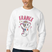 France Soccer Fan Unicorn met hartvlag Trui (Voorkant)