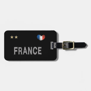 France Soccer Football Fan Shirt Heart Bagagelabel