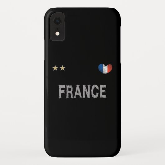 France Soccer Football Fan Shirt Heart Case-Mate iPhone Case (Achterkant)