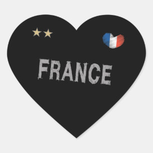 France Soccer Football Fan Shirt Heart Hart Sticker