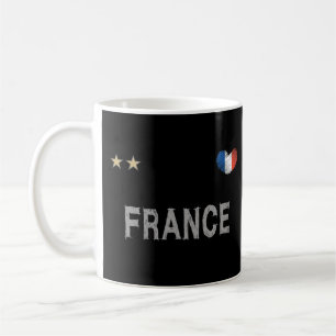 France Soccer Football Fan Shirt Heart Koffiemok