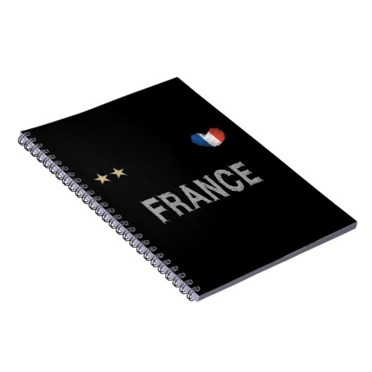 France Soccer Football Fan Shirt Heart Notitieboek (Rechterzijde)