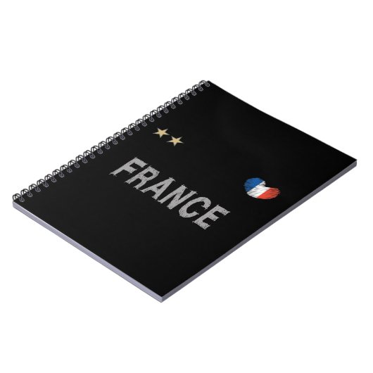 France Soccer Football Fan Shirt Heart Notitieboek (Linkerzijde)