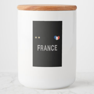 France Soccer Football Fan Shirt Heart Voedselcontainer Etiket
