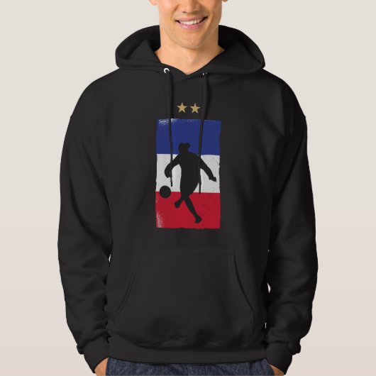 France Soccer Jersey Football Fan French Flag Hoodie (Voorkant)