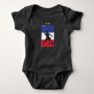 France Soccer Jersey Football Fan French Flag Romper