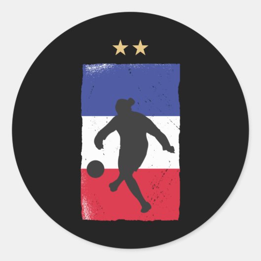 France Soccer Jersey Football Fan French Flag Ronde Sticker (Voorkant)