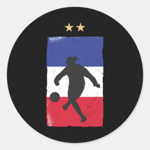 France Soccer Jersey Football Fan French Flag Ronde Sticker