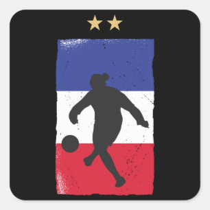 France Soccer Jersey Football Fan French Flag Vierkante Sticker