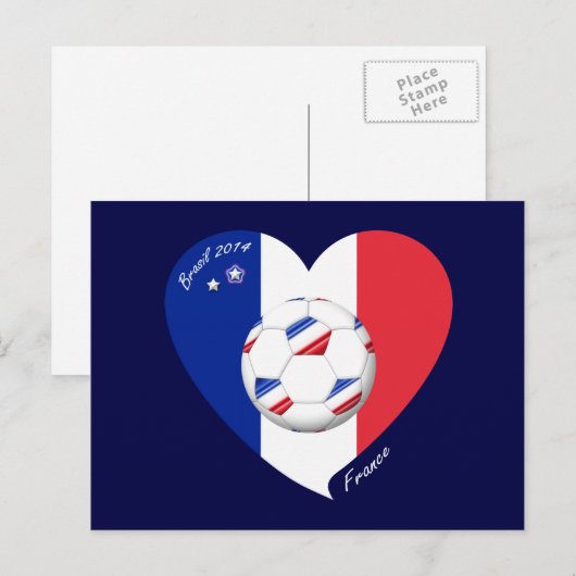 "FRANCE" Soccer Team. Fútbol de Francia 2014 Briefkaart (Voorkant / Achterkant)