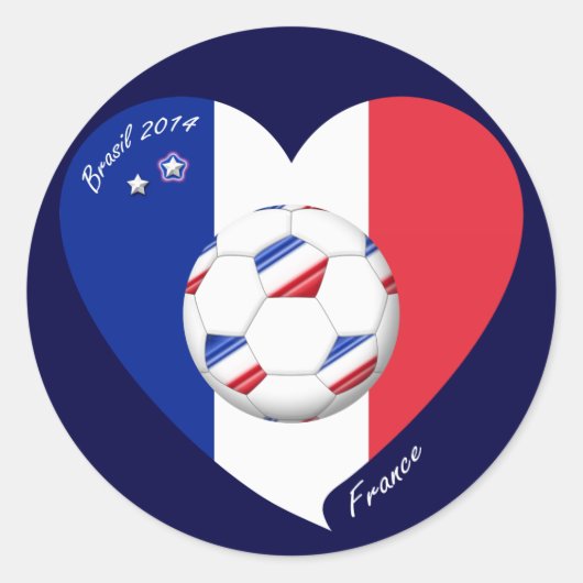 "FRANCE" Soccer Team. Fútbol de Francia 2014 Ronde Sticker (Voorkant)
