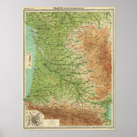 France southwestern section Bordeaux Poster (Voorkant)
