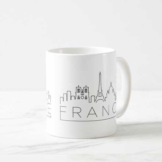 France Stylized Skyline Coffee Mok (Voorkant rechts)