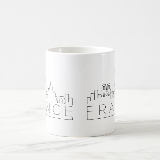 France Stylized Skyline Coffee Mok (Center)