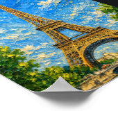 France: Sunny Eiffel Tower Art Souvenir Poster (Hoek)