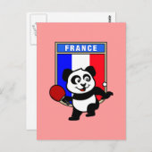 France Table Tennis Panda Briefkaart (Voorkant / Achterkant)
