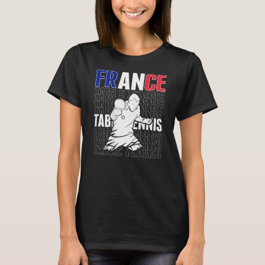 France Table Tennis Support French Ping Pong Tea T-shirt (Voorkant)