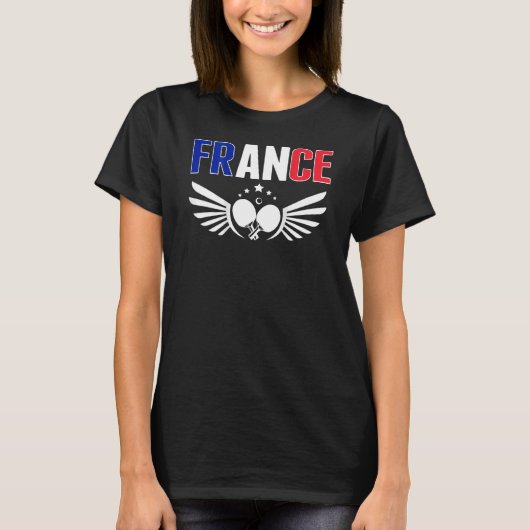 France Table Tennis Support French Ping Pong Tea T-shirt (Voorkant)