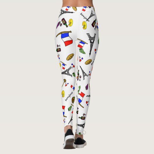 France Thhand Drawn Pattern Leggings Vrouwen (Achterkant)