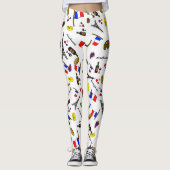 France Thhand Drawn Pattern Leggings Vrouwen (Voorkant)