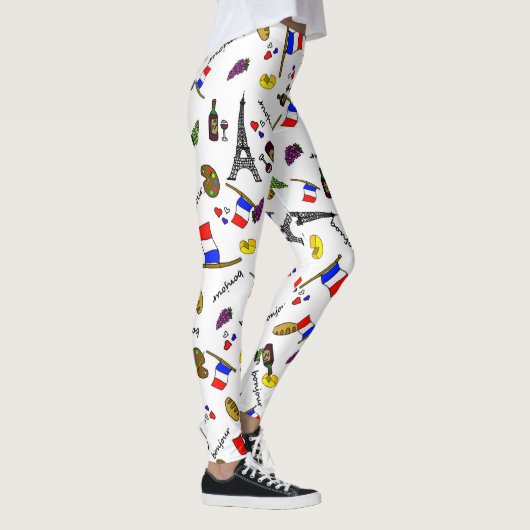 France Thhand Drawn Pattern Leggings Vrouwen (Rechts)