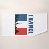 France Travel - Paris City Skyline Franse vlag Badhanddoek (Badhanddoek)