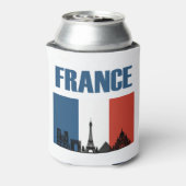 France Travel - Paris City Skyline Franse vlag Blikjeskoeler (Blikje Achterkant)