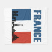 France Travel - Paris City Skyline Franse vlag Fleece Deken (Voorkant (Horizontaal))