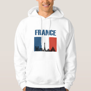France Travel - Paris City Skyline Franse vlag Hoodie
