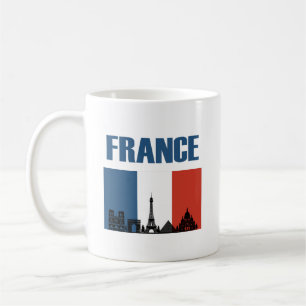 France Travel - Paris City Skyline Franse vlag Koffiemok