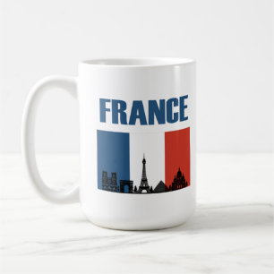 France Travel - Paris City Skyline Franse vlag Koffiemok