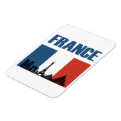 France Travel - Paris City Skyline Franse vlag Magneet (Linkerzijde)