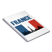 France Travel - Paris City Skyline Franse vlag Notitieboek (Rechterzijde)