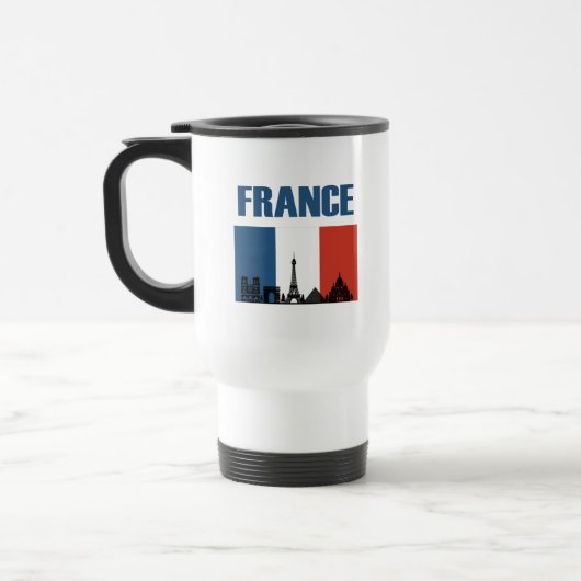 France Travel - Paris City Skyline Franse vlag Reisbeker (Links)