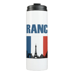 France Travel - Paris City Skyline Franse vlag Thermosbeker