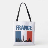 France Travel - Paris City Skyline Franse vlag Tote Bag (Achterkant)