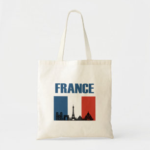 France Travel - Paris City Skyline Franse vlag Tote Bag