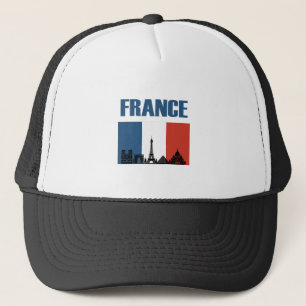 France Travel - Paris City Skyline Franse vlag Trucker Pet