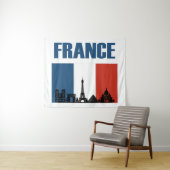 France Travel - Paris City Skyline Franse vlag Wandkleed (In Situ (horizontaal))