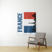France Travel - Paris City Skyline Franse vlag Wandkleed (In situ)